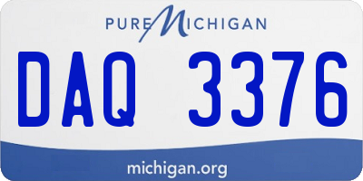MI license plate DAQ3376