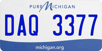 MI license plate DAQ3377