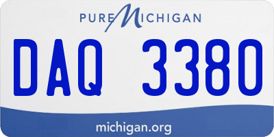 MI license plate DAQ3380