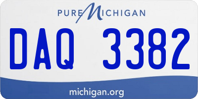 MI license plate DAQ3382