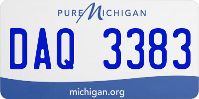 MI license plate DAQ3383