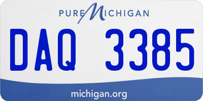 MI license plate DAQ3385
