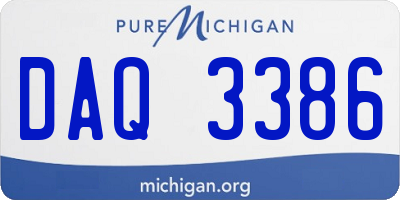 MI license plate DAQ3386