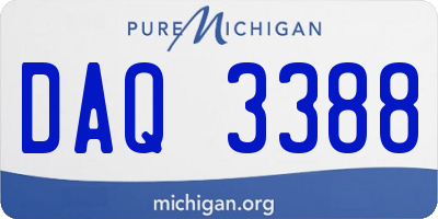 MI license plate DAQ3388