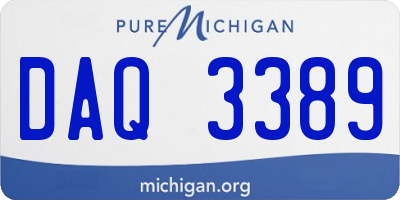 MI license plate DAQ3389