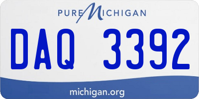MI license plate DAQ3392