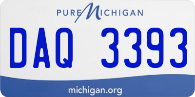 MI license plate DAQ3393