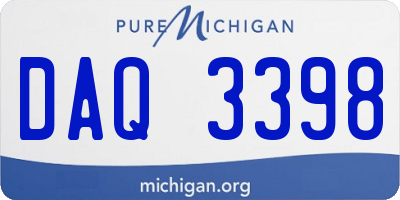 MI license plate DAQ3398