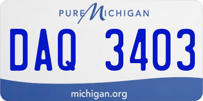 MI license plate DAQ3403