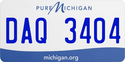 MI license plate DAQ3404