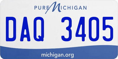 MI license plate DAQ3405