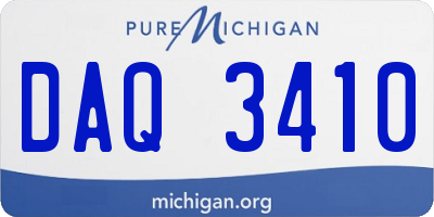 MI license plate DAQ3410