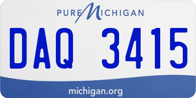 MI license plate DAQ3415