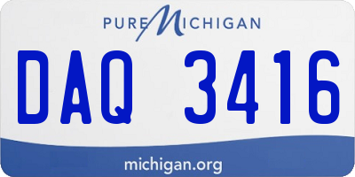 MI license plate DAQ3416