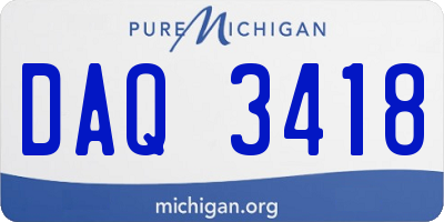 MI license plate DAQ3418