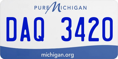 MI license plate DAQ3420