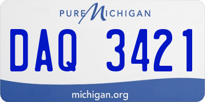 MI license plate DAQ3421