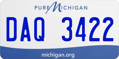 MI license plate DAQ3422
