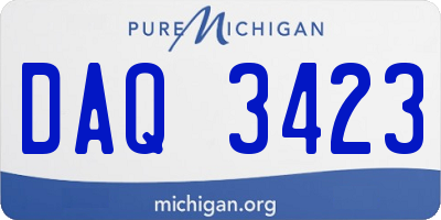 MI license plate DAQ3423