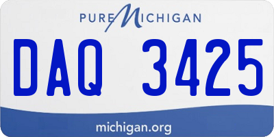 MI license plate DAQ3425