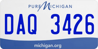 MI license plate DAQ3426