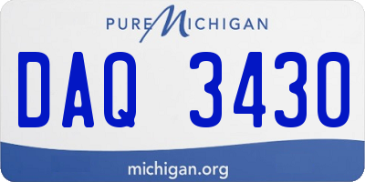 MI license plate DAQ3430