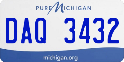 MI license plate DAQ3432
