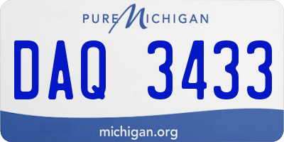 MI license plate DAQ3433