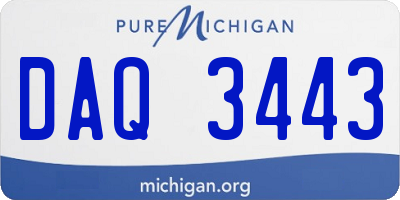 MI license plate DAQ3443