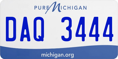 MI license plate DAQ3444