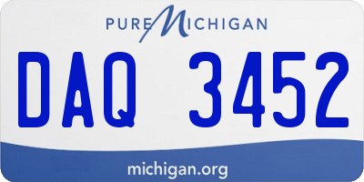 MI license plate DAQ3452
