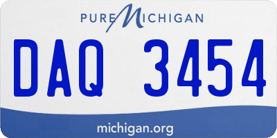 MI license plate DAQ3454