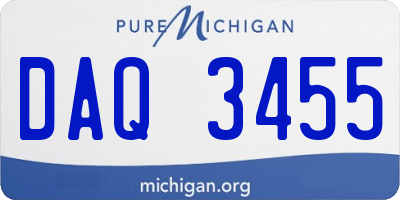 MI license plate DAQ3455