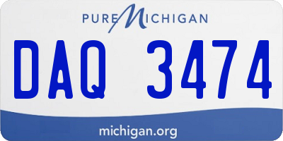 MI license plate DAQ3474