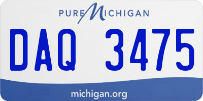 MI license plate DAQ3475