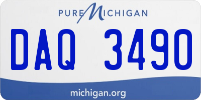 MI license plate DAQ3490