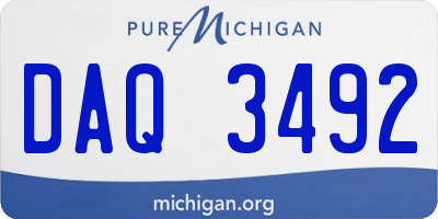 MI license plate DAQ3492