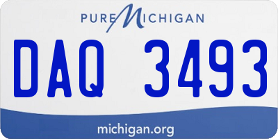 MI license plate DAQ3493