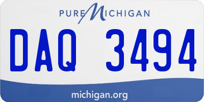 MI license plate DAQ3494