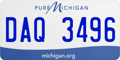 MI license plate DAQ3496