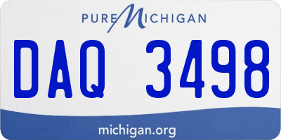 MI license plate DAQ3498
