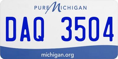 MI license plate DAQ3504