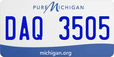 MI license plate DAQ3505