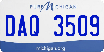 MI license plate DAQ3509