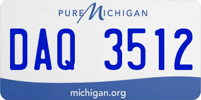 MI license plate DAQ3512