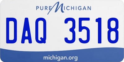 MI license plate DAQ3518
