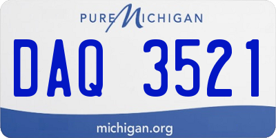 MI license plate DAQ3521