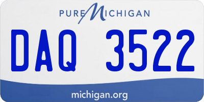 MI license plate DAQ3522