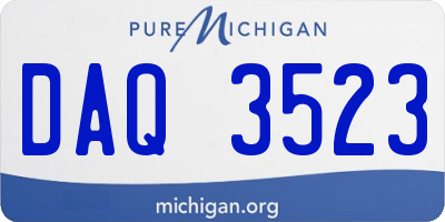 MI license plate DAQ3523