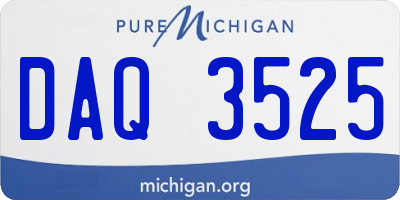 MI license plate DAQ3525